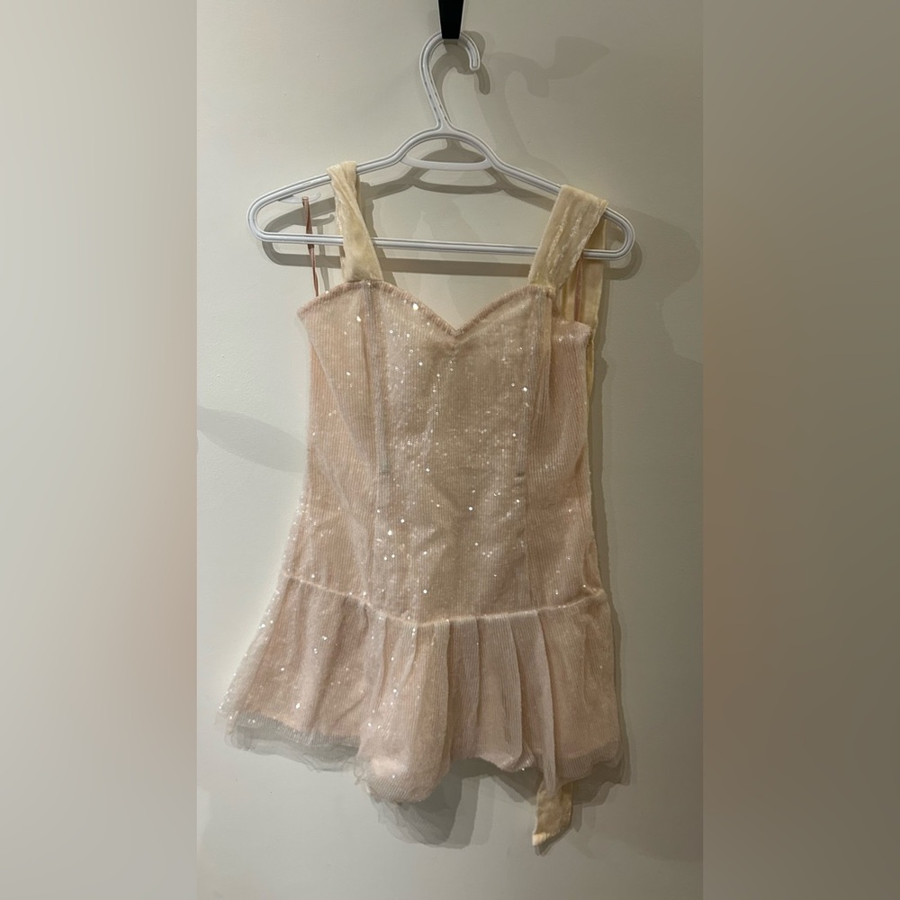 LoveShackFancy Cream Mini Dress